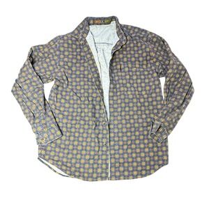 Bugle Boy Patterned Button Down Shirt Vintage Style Casual Top‎ Large